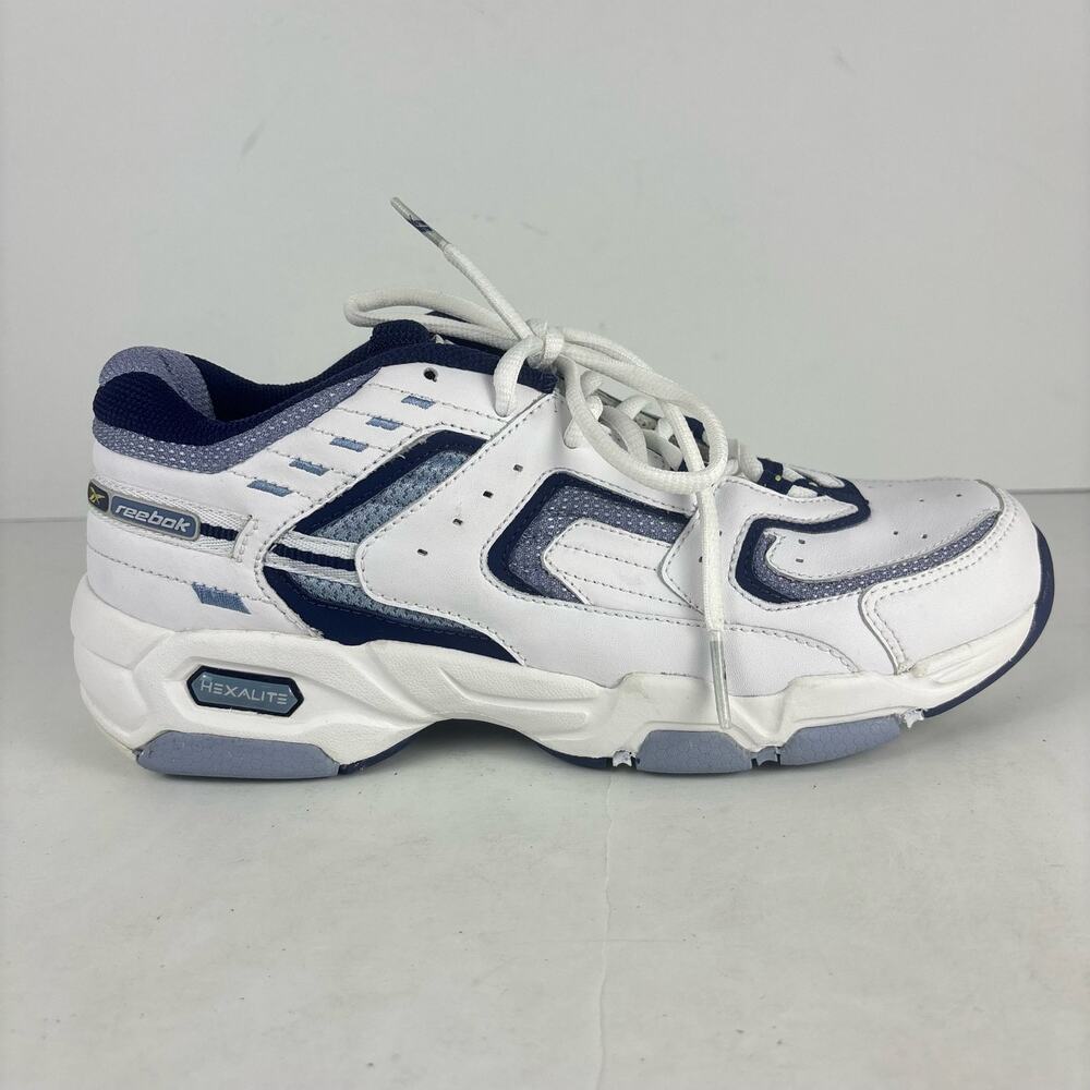 Vintage Reebok Urge Hexalite training shoes White Blue Womens 9.5 Y2K Deadstock